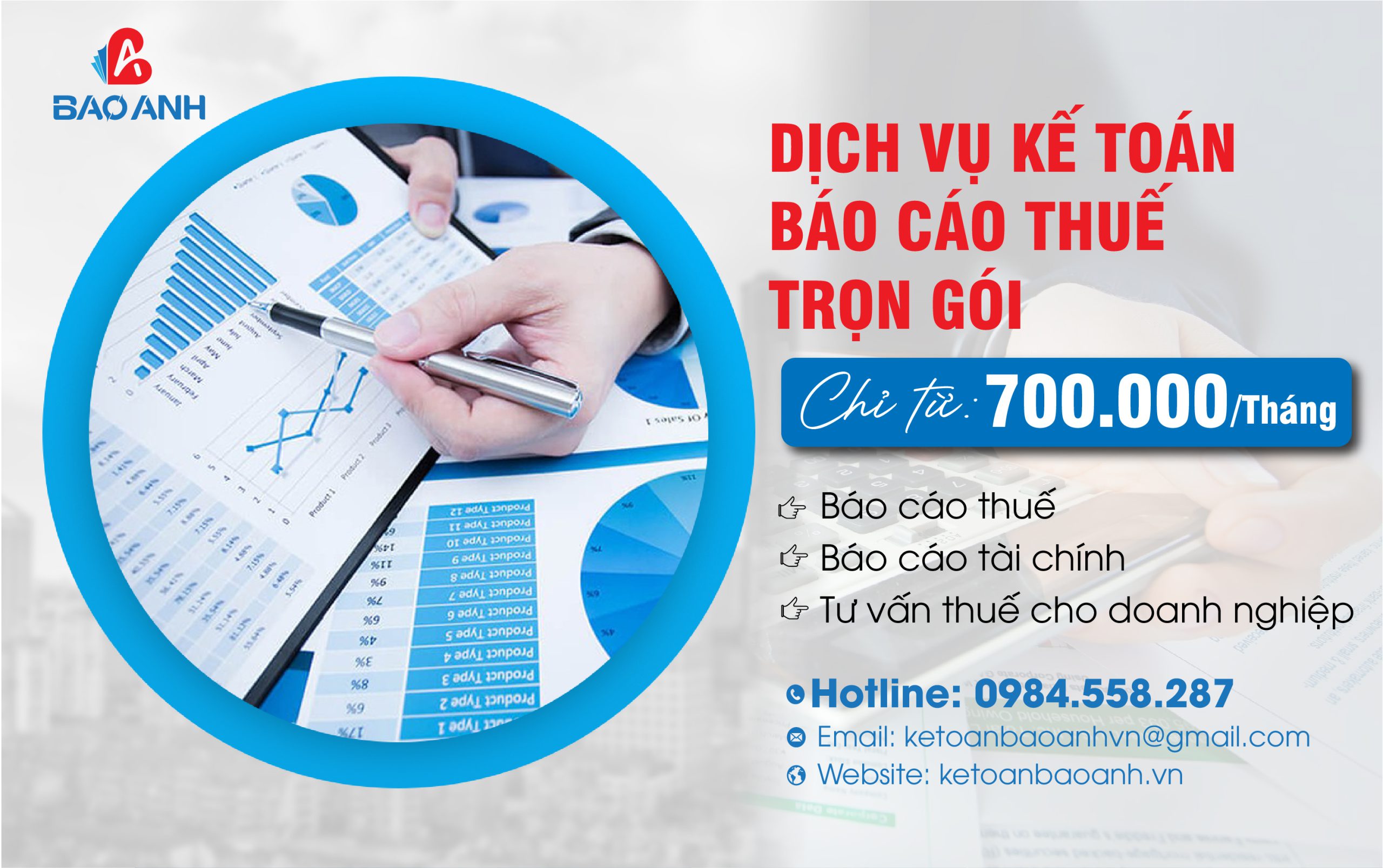 Dịch Vụ Kế Toán Trọn Gói Chỉ từ 700.000đ/Tháng